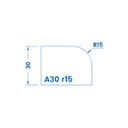 Marmo Elettromeccanica A30 r15 Eased Edge (Round Edge) - 30mm Diamond Profiling Wheel - Router Bit