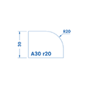 Marmo Elettromeccanica A30 r20 Eased Edge (Round Edge) - 30mm Diamond Profiling Wheel - Router Bit