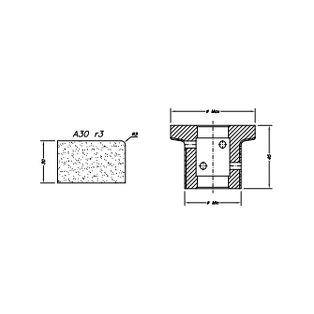[SCE41004] Marmo Elettromeccanica A30 r3 Eased Edge (Round Edge) - 30mm Diamond Profiling Wheel - Line 40 CNC Bore 22mm (1, EHS Kit)
