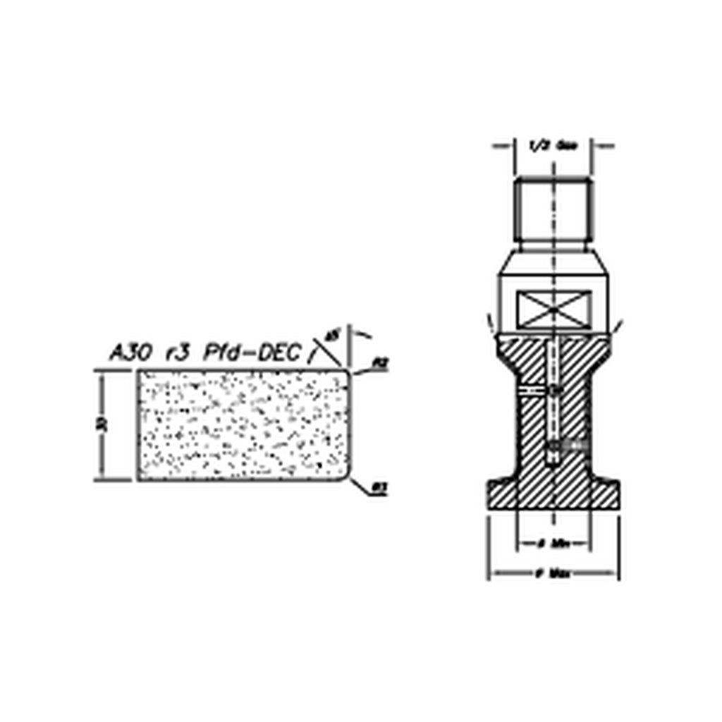 [SCE21339] Marmo Elettromeccanica A30 r3 PFD DEC Eased Edge (Round Edge) - 30mm Diamond Profiling Wheel - Line 20 CNC 1/2 Gas Sinkhole Polished Face Down Closed Profile (1, EHS Kit)
