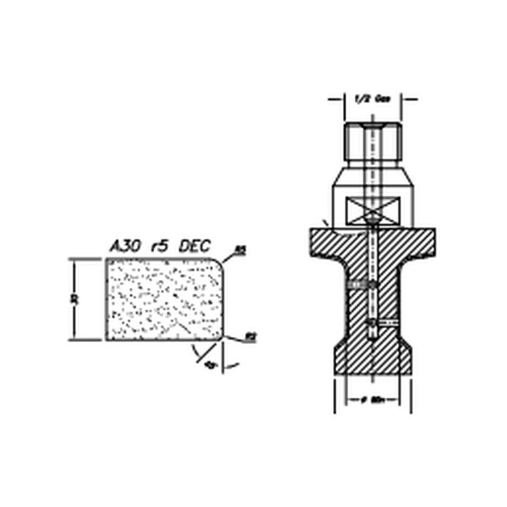 [SC27D521] Marmo Elettromeccanica A30 r5 DEC Eased Edge (Round Edge) - 30mm Diamond Profiling Wheel - Line 20 CNC 1/2 Gas Sinkhole Closed Profile (1, Electroplated Kit)