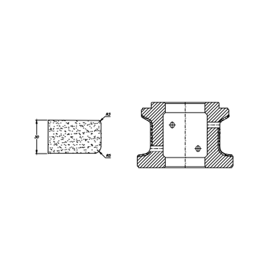 [SCE61199] Marmo Elettromeccanica A30 r5 PFD DEC Eased Edge (Round Edge) - 30mm Diamond Profiling Wheel - Line 60 CNC Bore 35mm Polished Face Down Closed Profile (1, EHS Kit)