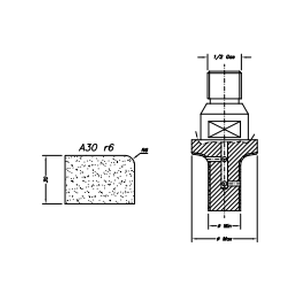 [SC27006] Marmo Elettromeccanica A30 r6 Eased Edge (Round Edge) - 30mm Diamond Profiling Wheel - Line 20 CNC 1/2 Gas Sinkhole (1, Electroplated Kit)