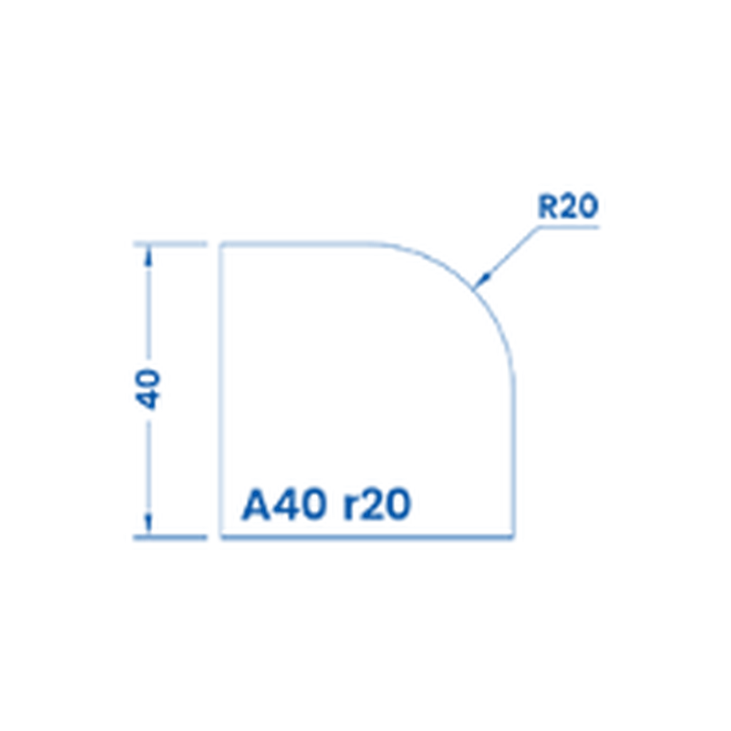 Marmo Elettromeccanica A40 r20 Eased Edge (Round Edge) - 40mm Diamond Profiling Wheel - Router Bit