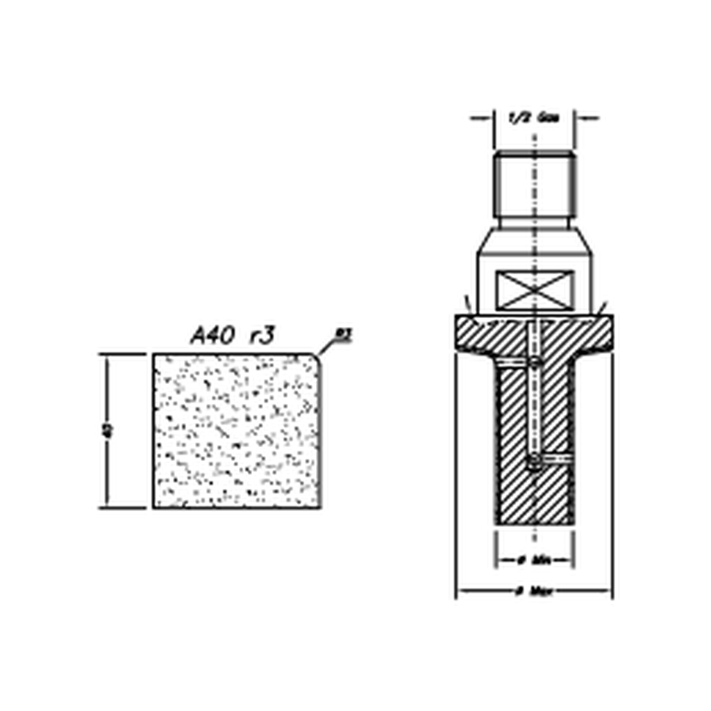 [SC27341] Marmo Elettromeccanica A40 r3 Eased Edge (Round Edge) - 40mm Diamond Profiling Wheel - Line 20 CNC 1/2 Gas Sinkhole (1, Electroplated Kit)
