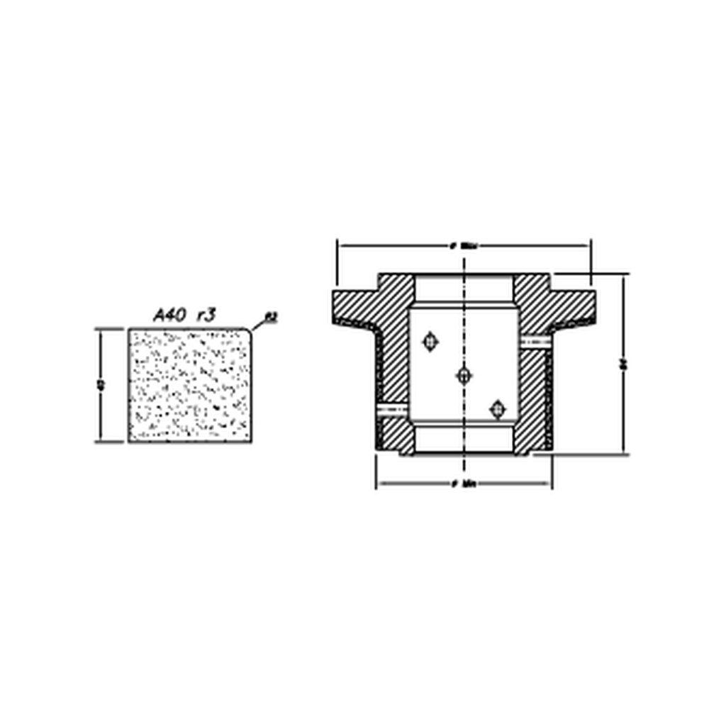 Marmo Elettromeccanica A40 r3 Eased Edge (Round Edge) - 40mm Diamond Profiling Wheel - Line 60 CNC Bore 35mm
