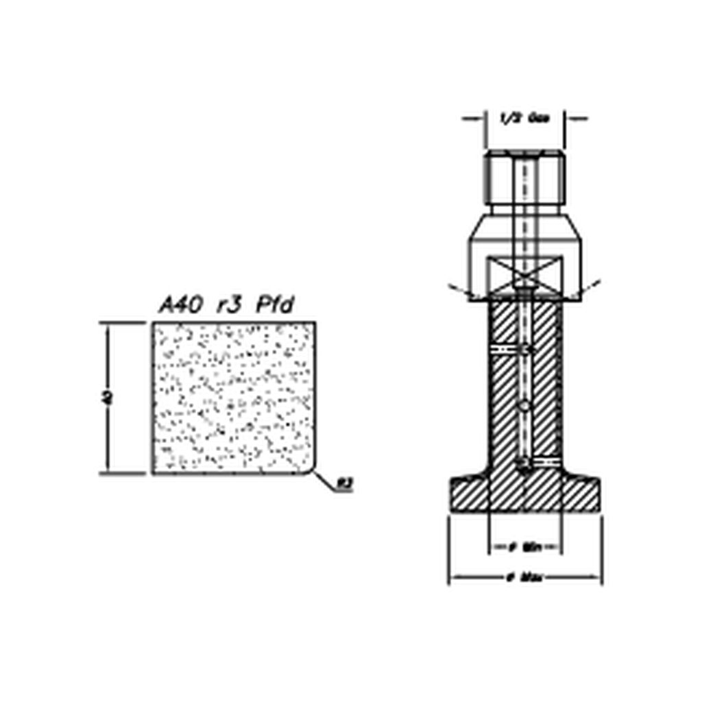 [SC27245] Marmo Elettromeccanica A40 r3 Pfd Eased Edge (Round Edge) - 40mm Diamond Profiling Wheel - Line 20 CNC 1/2 Gas Sinkhole Polished Face Down (1, Electroplated Kit)