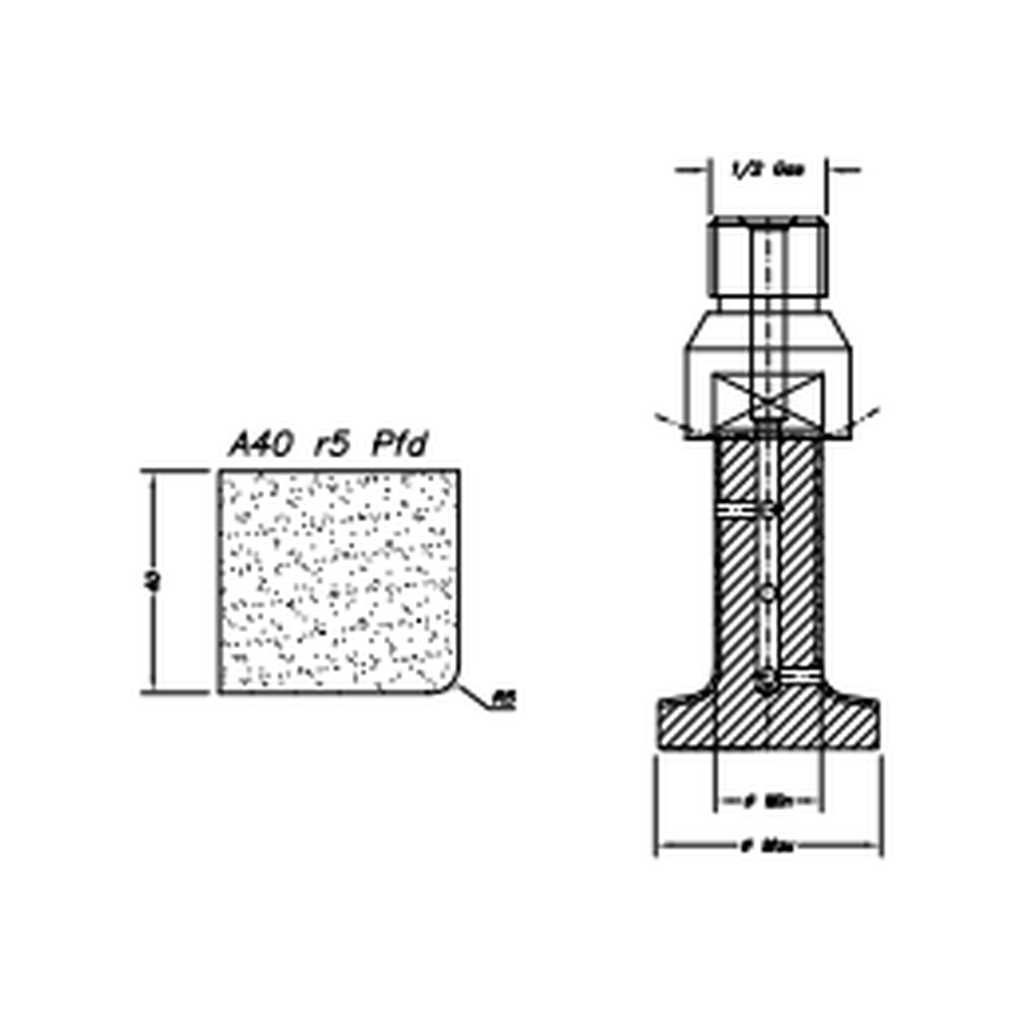 [SC27342] Marmo Elettromeccanica A40 r5 Pfd Eased Edge (Round Edge) - 40mm Diamond Profiling Wheel - Line 20 CNC 1/2 Gas Sinkhole Polished Face Down (1, Electroplated Kit)