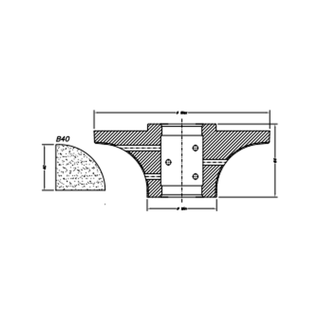 [SC72150] Marmo Elettromeccanica B40 Demi Bullnose - 40mm Diamond Profiling Wheel - Line 60 CNC Bore 35mm (00, EHS Kit)