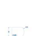 Marmo Elettromeccanica C30 Pencil Crescent - 30mm Diamond Profiling Wheel - Router Bit