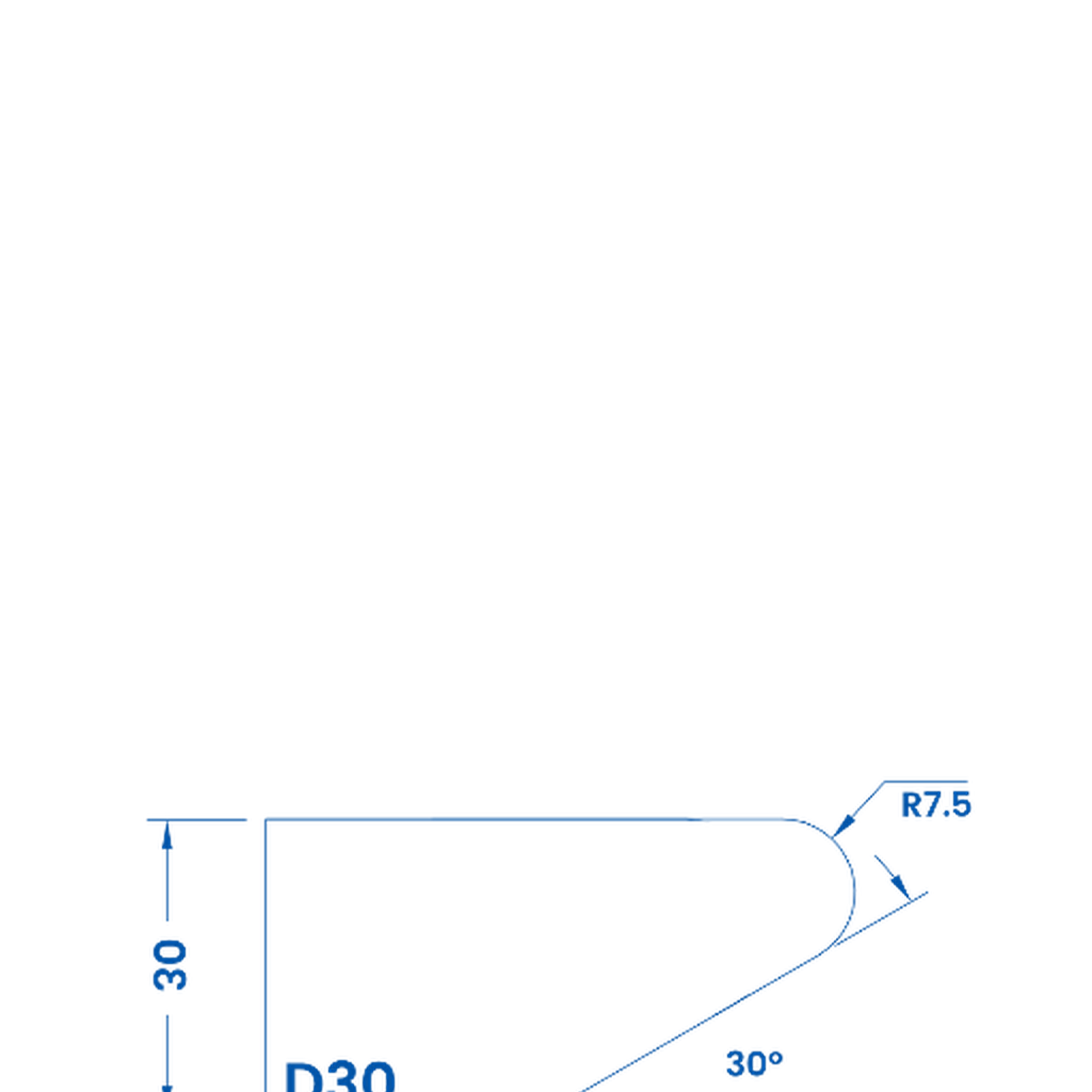 [SS67311] Marmo Elettromeccanica D20 Shark Nose - 20mm Diamond Profiling Wheel - Router Bit (1, IW Electroplated Kit)