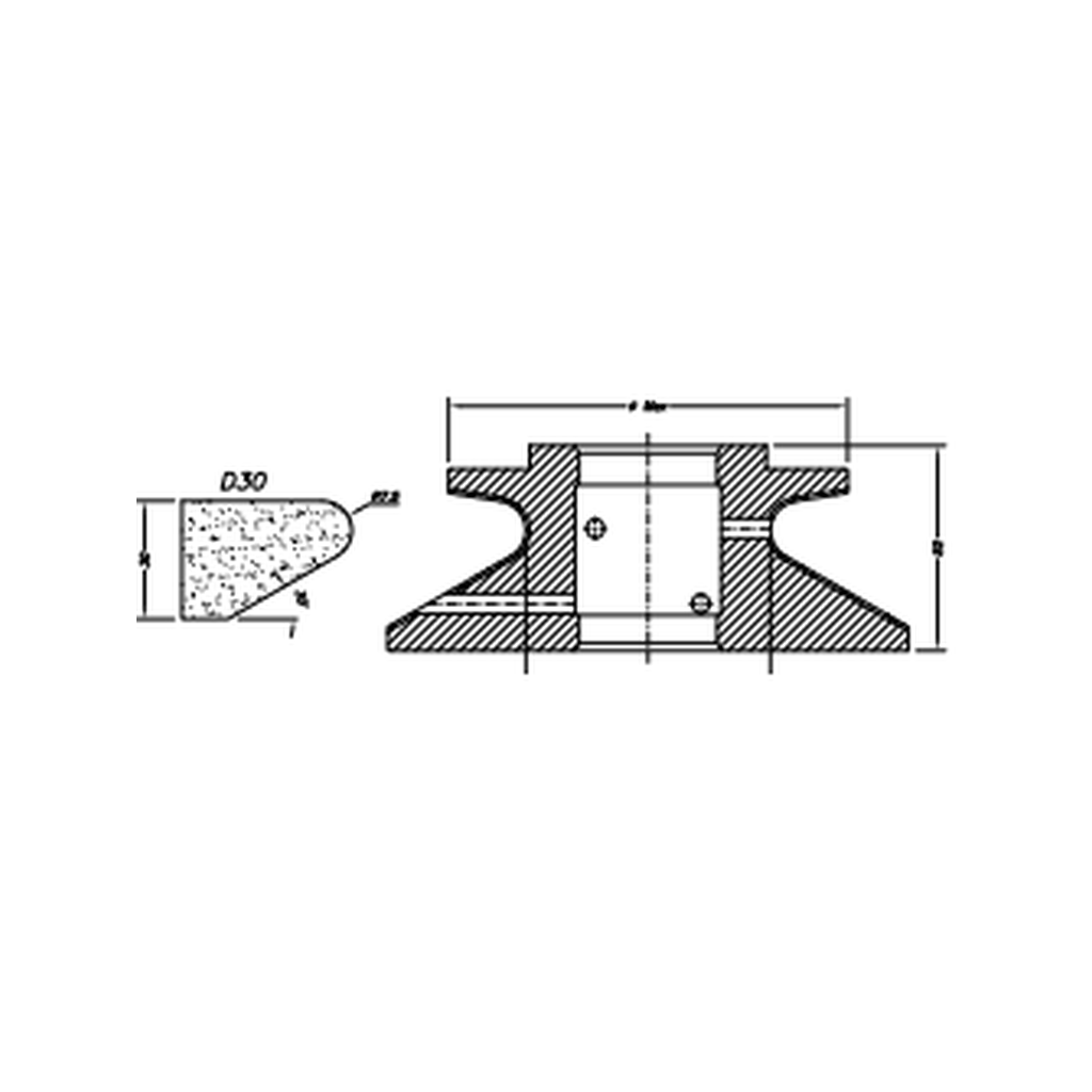 [SC72312] Marmo Elettromeccanica D30 Shark Nose - 30mm Diamond Profiling Wheel - Line 60 CNC Bore 35mm (00, EHS Kit)
