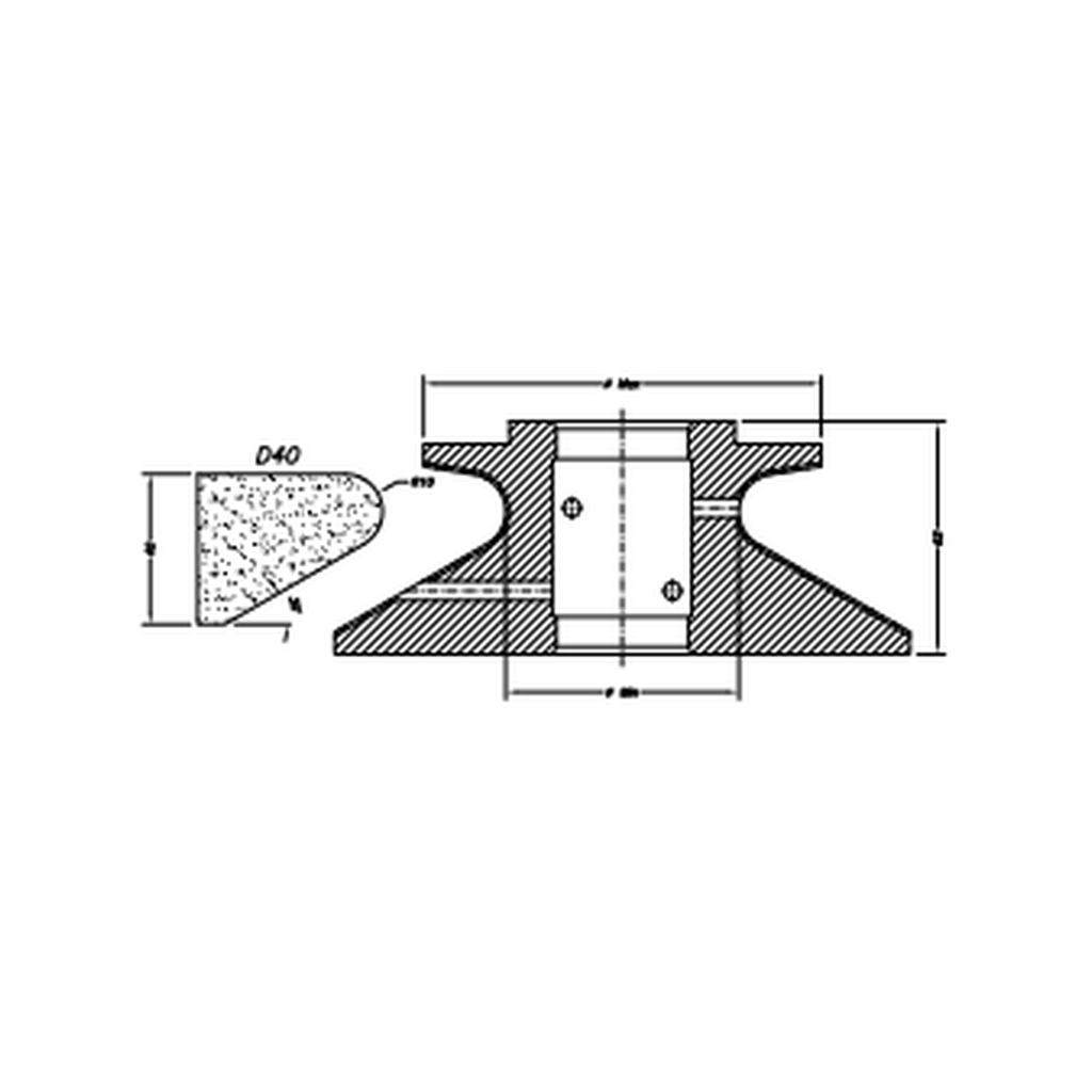 [SC72314] Marmo Elettromeccanica D40 Shark Nose - 40mm Diamond Profiling Wheel - Line 60 CNC Bore 35mm (00, EHS Kit)