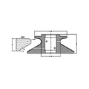 Marmo Elettromeccanica D40 Shark Nose - 40mm Diamond Profiling Wheel - Line 60 CNC Bore 35mm