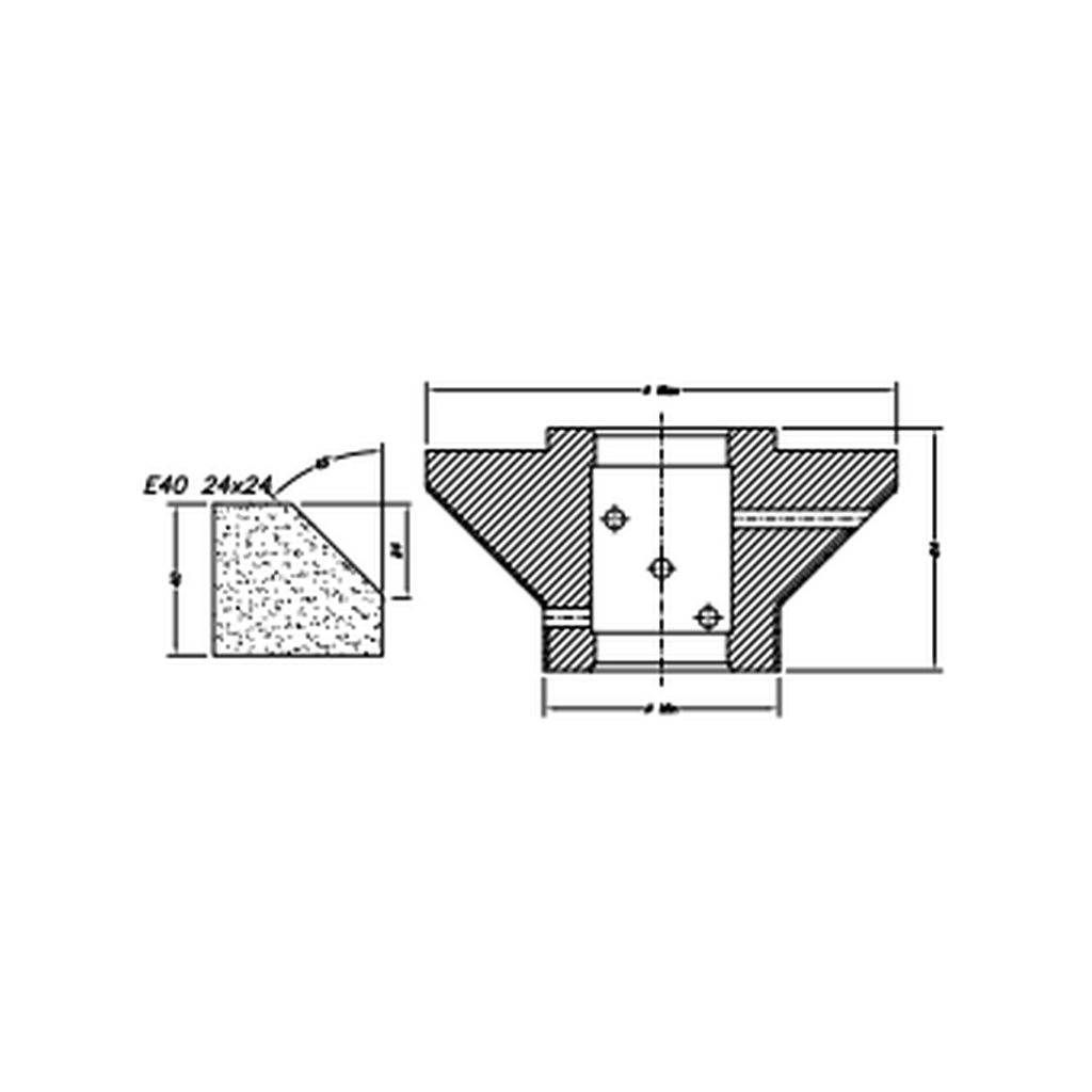 Marmo Elettromeccanica E40 24x24 Bevel Edge - 40mm Diamond Profiling Wheel - Line 60 CNC Bore 35mm