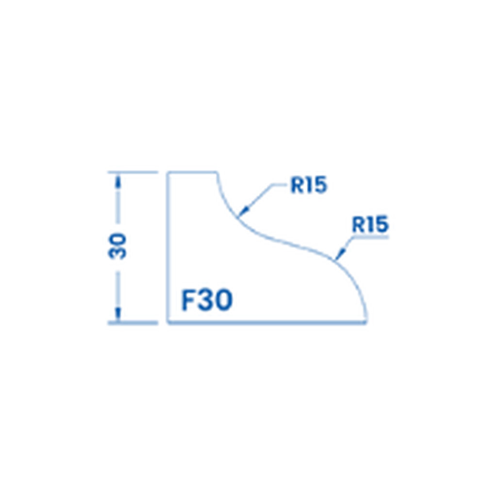 [SS67050] Marmo Elettromeccanica F30 Ogee - 30mm Diamond Profiling Wheel - Router Bit (1, IW Electroplated Kit)