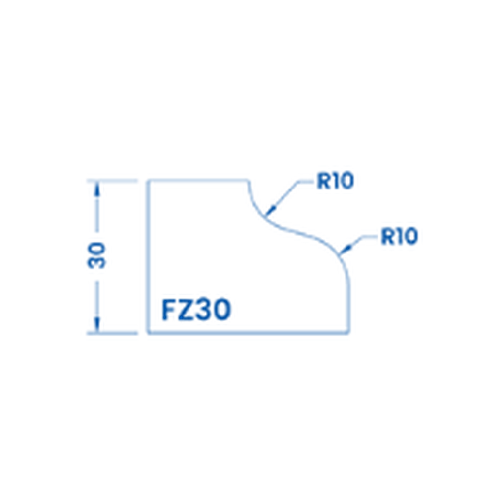 [SS67074] Marmo Elettromeccanica FZ30 Ogee Flat - 30mm Diamond Profiling Wheel - Router Bit (1, IW Electroplated Kit)