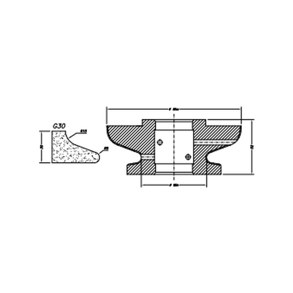 [SCE61054] Marmo Elettromeccanica G30 Deep Ogee Bullnose - 30mm Diamond Profiling Wheel - Line 60 CNC Bore 35mm (1, EHS Kit)