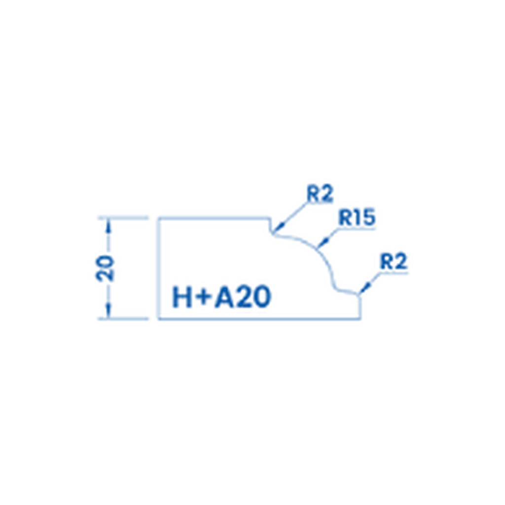 [SS67059] Marmo Elettromeccanica H+A20 Stepped Dupont - 20mm Diamond Profiling Wheel - Router Bit (1, IW Electroplated Kit)
