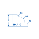 Marmo Elettromeccanica H+A30 Stepped Dupont - 30mm Diamond Profiling Wheel - Router Bit