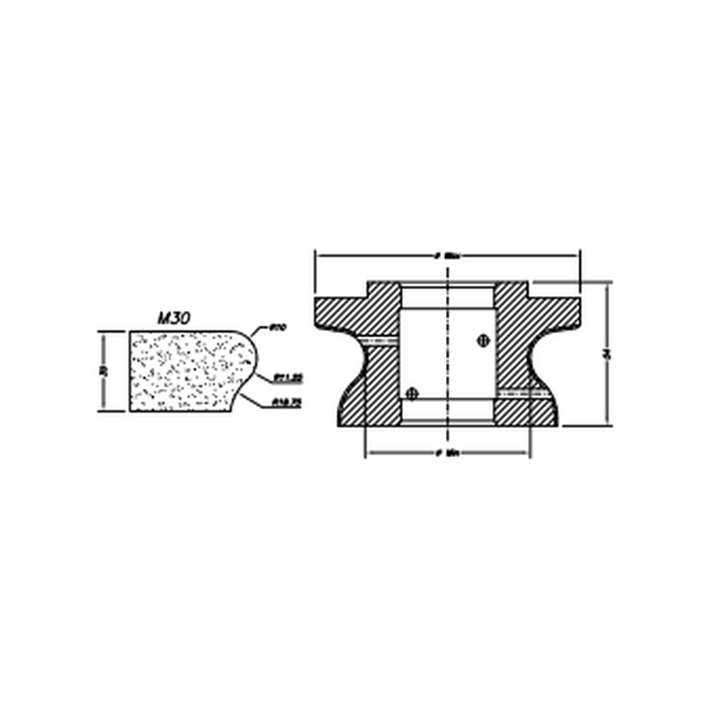 Marmo Elettromeccanica M30 Deep Ogee - 30mm Diamond Profiling Wheel - Line 60 CNC Bore 35mm