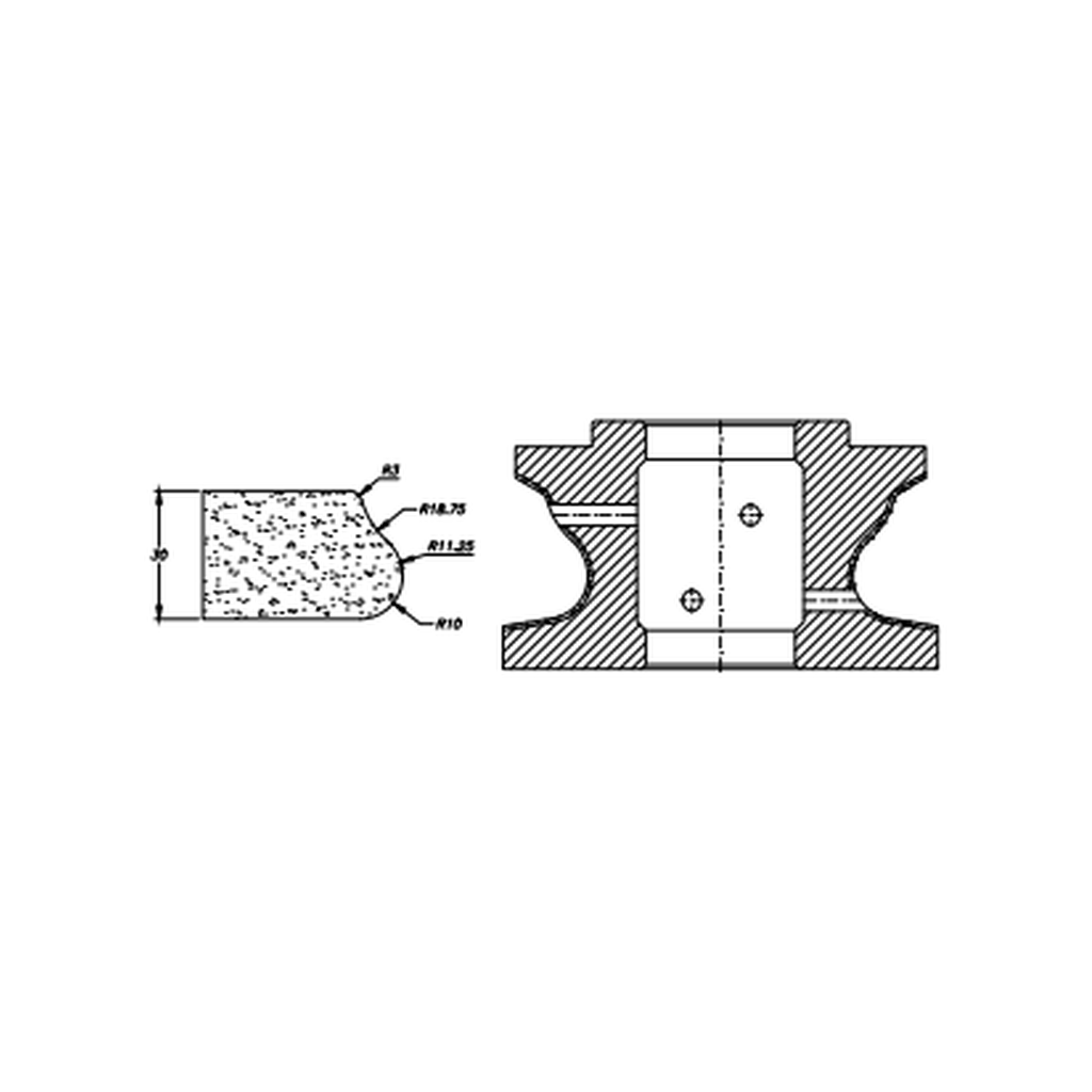 [SCE61192] Marmo Elettromeccanica M30 PFD DEC Deep Ogee - 30mm Diamond Profiling Wheel - Line 60 CNC Bore 35mm Polished Face Down Closed Profile (1, EHS Kit)