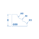 Marmo Elettromeccanica O30 Full Bullnose - 30mm Diamond Profiling Wheel - Router Bit