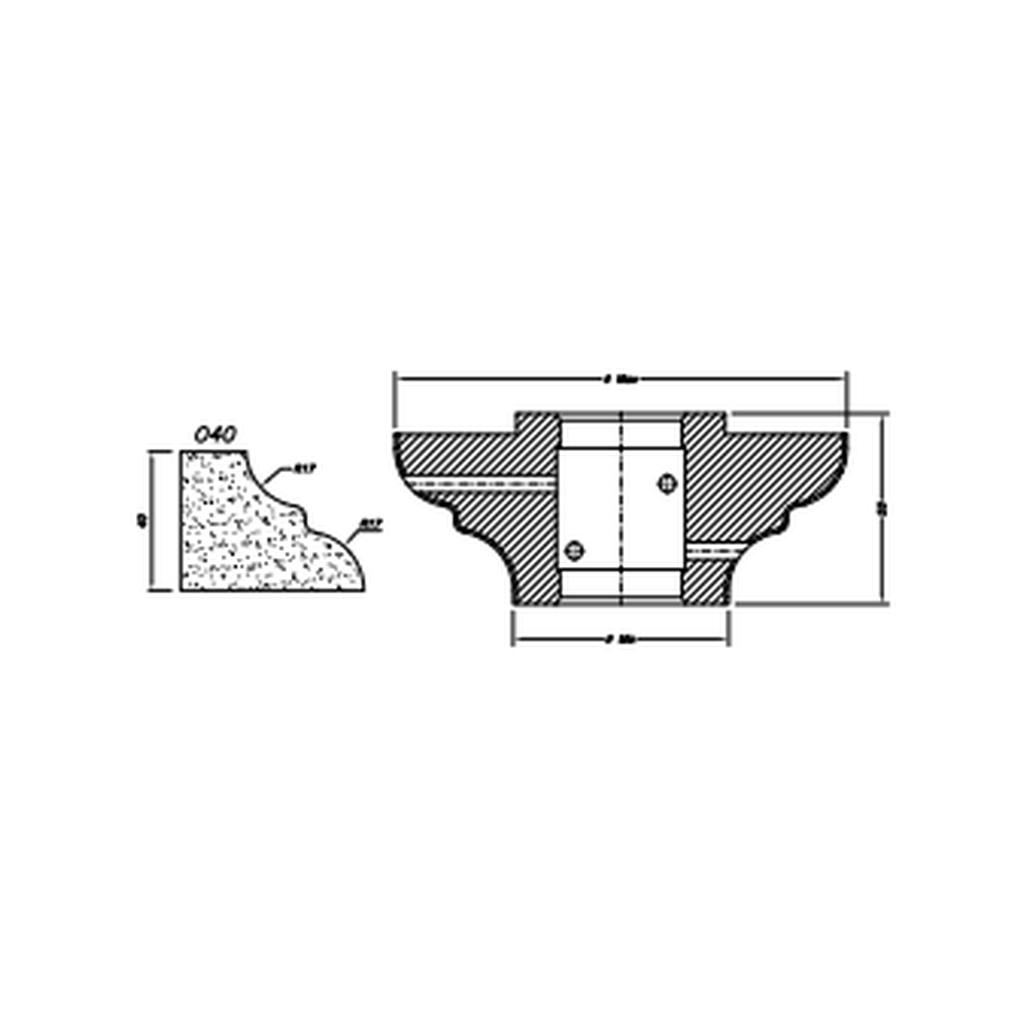 Marmo Elettromeccanica O40 Full Bullnose - 40mm Diamond Profiling Wheel - Router Bit