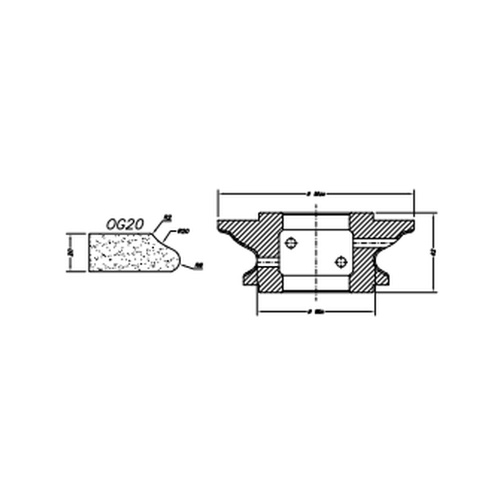 [SC72153] Marmo Elettromeccanica OG20 Ogee Bullnose - 20mm Diamond Profiling Wheel - Line 60 CNC Bore 35mm (00, EHS Kit)