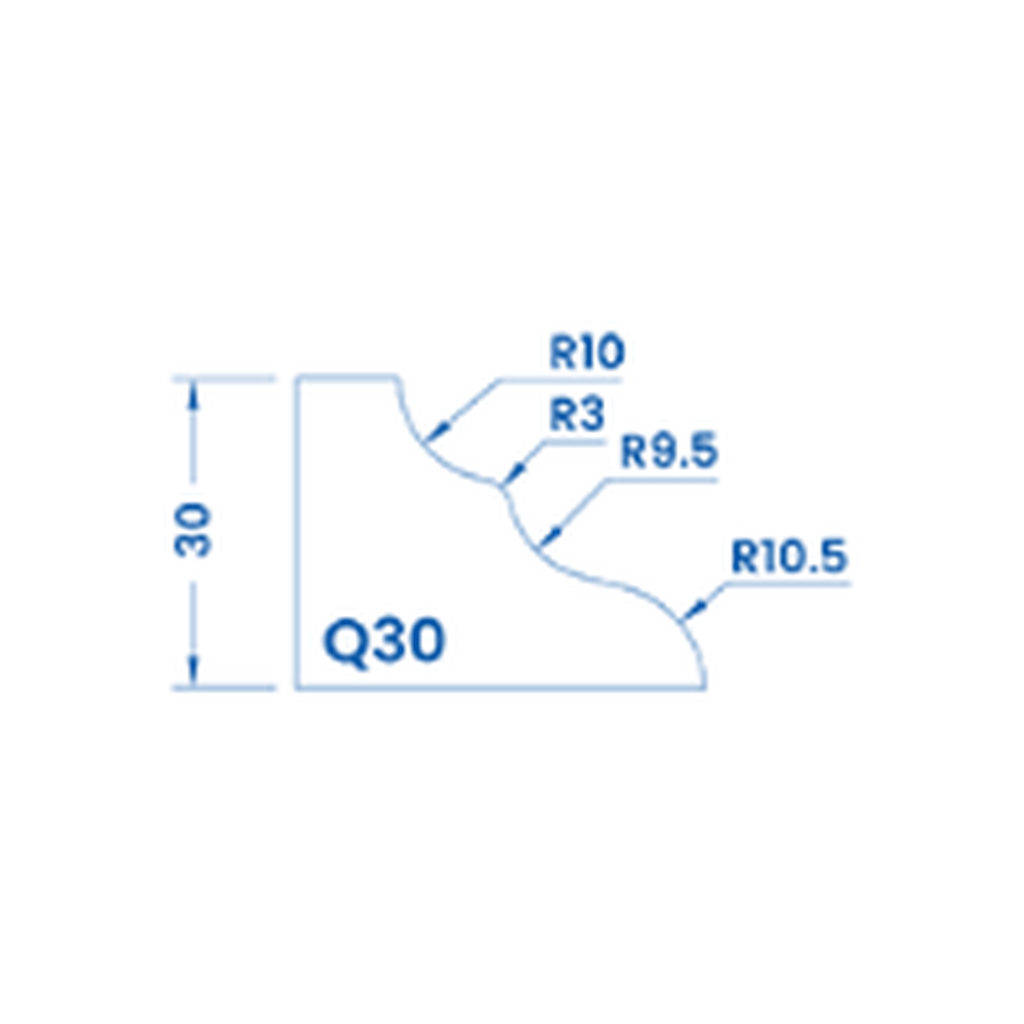 [SS67078] Marmo Elettromeccanica Q30 Quarter Round - 30mm Diamond Profiling Wheel - Router Bit (1, IW Electroplated Kit)