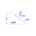 Marmo Elettromeccanica Q30 Quarter Round - 30mm Diamond Profiling Wheel - Router Bit