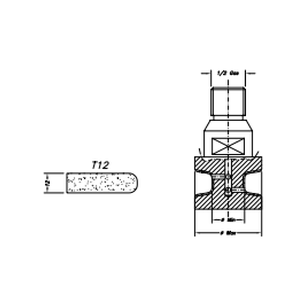 [SC27243] Marmo Elettromeccanica T12 r5 Flat Bevel - 12mm Diamond Profiling Wheel - Line 20 CNC 1/2 Gas Sinkhole (1, Electroplated Kit)