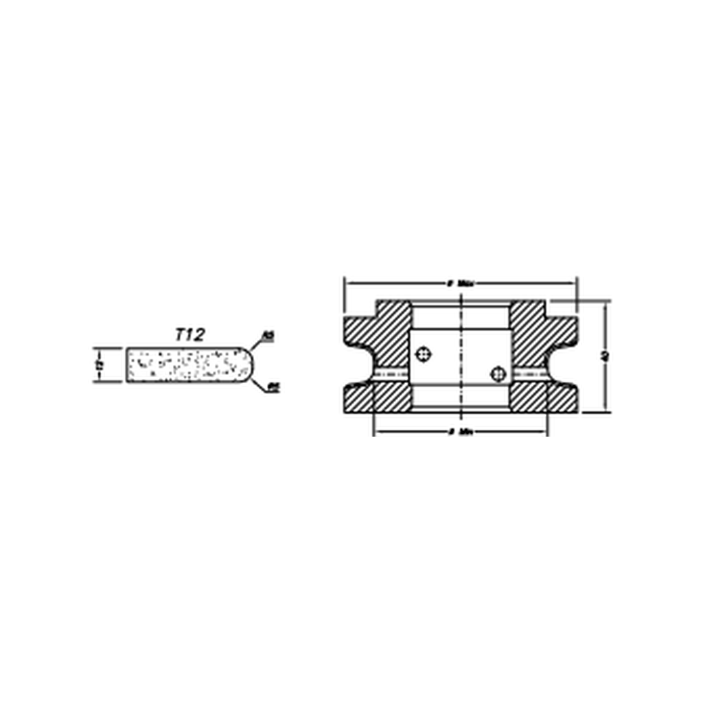 Marmo Elettromeccanica T12 r5 Flat Bevel - 12mm Diamond Profiling Wheel - Line 60 CNC Bore 35mm