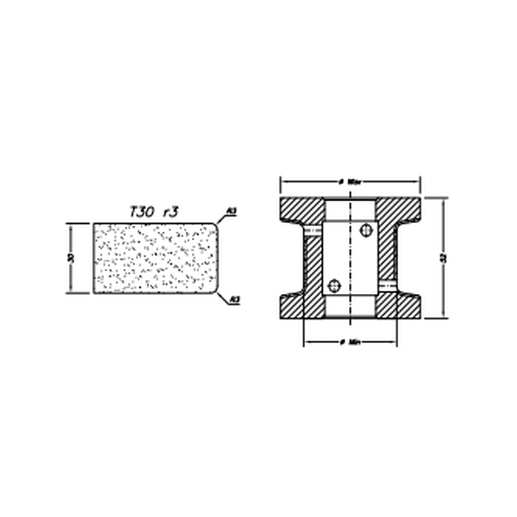 [SCE41115] Marmo Elettromeccanica T30 r3 Flat Bevel - 30mm Diamond Profiling Wheel - Line 40 CNC Bore 22mm (1, EHS Kit)