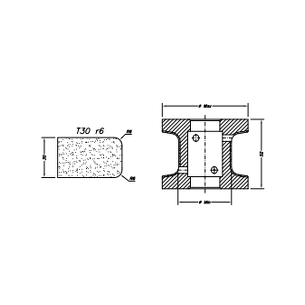 [SCE41D156] Marmo Elettromeccanica T30 r6 Flat Bevel - 30mm Diamond Profiling Wheel - Line 40 CNC Bore 22mm (1, EHS Kit)