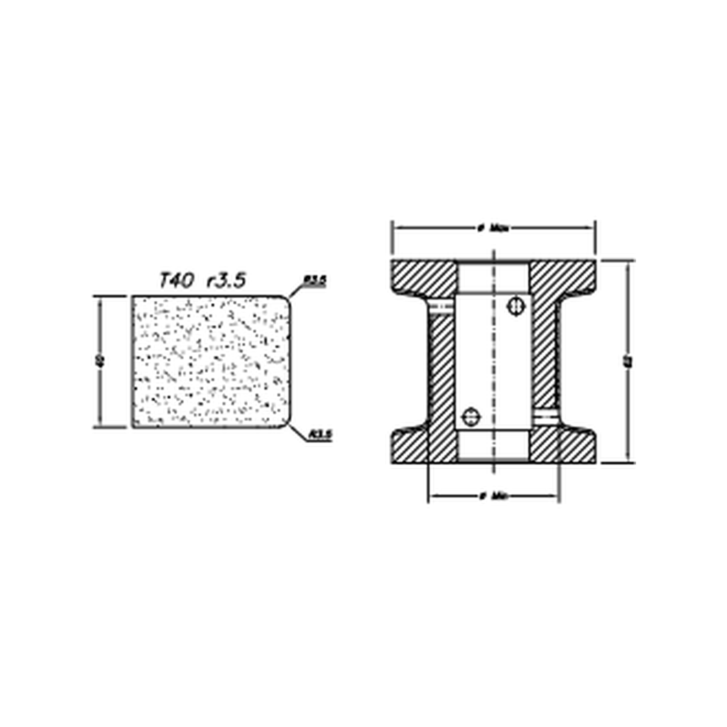 [SCE41117] Marmo Elettromeccanica T40 r3.5 Flat Bevel - 40mm Diamond Profiling Wheel - Line 40 CNC Bore 22mm (1, EHS Kit)