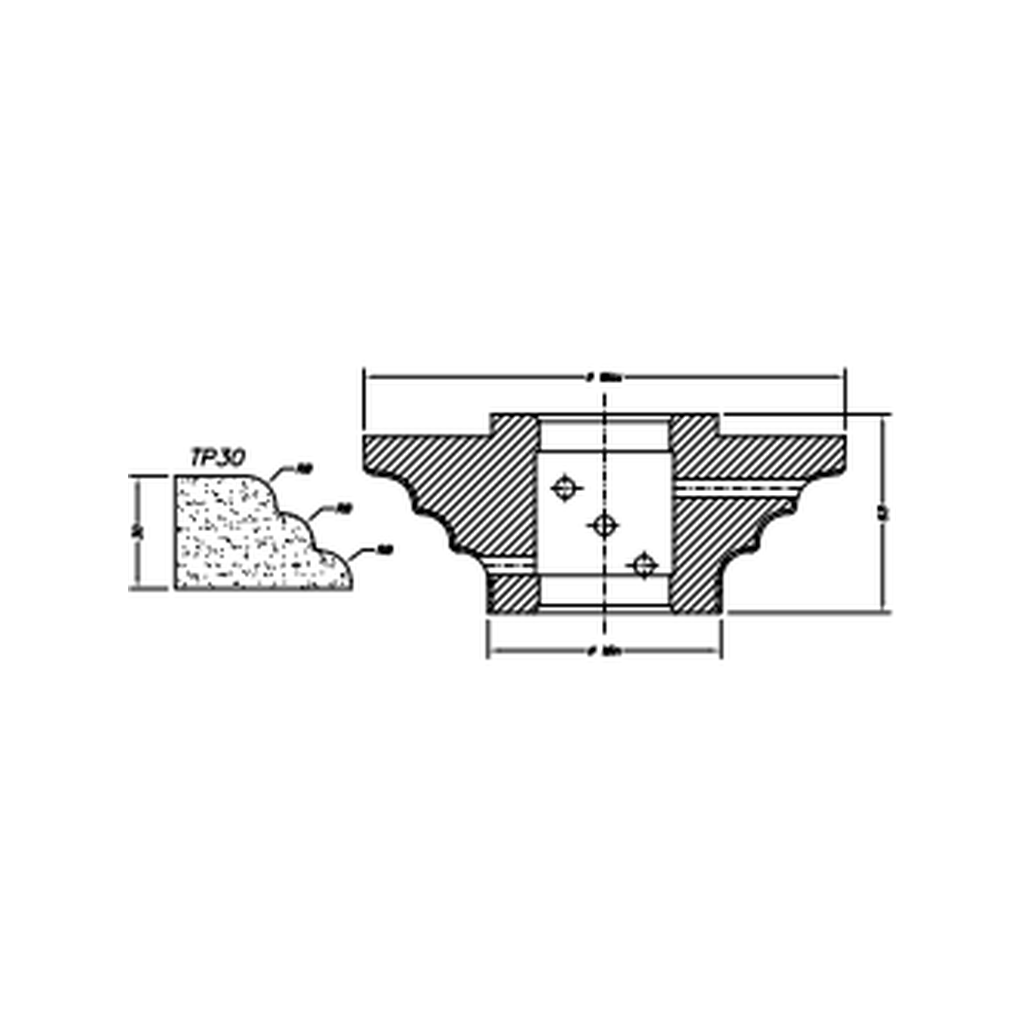 Marmo Elettromeccanica TP30 Triple Pencil Waterfall - 30mm Diamond Profiling Wheel - Router Bit