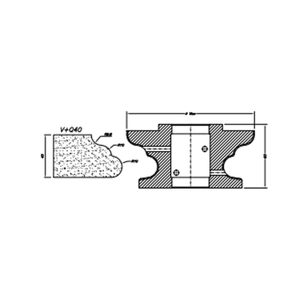 Marmo Elettromeccanica V+Q40 Bevel Quarter Round - 40mm Diamond Profiling Wheel - Line 60 CNC Bore 35mm