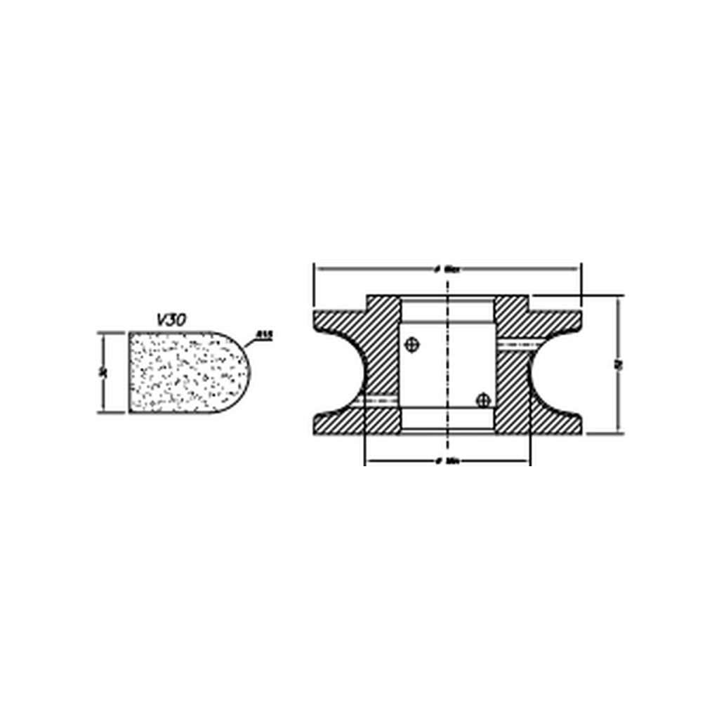 Marmo Elettromeccanica V30 Bevel - 30mm Diamond Profiling Wheel - Line 60 CNC Bore 35mm