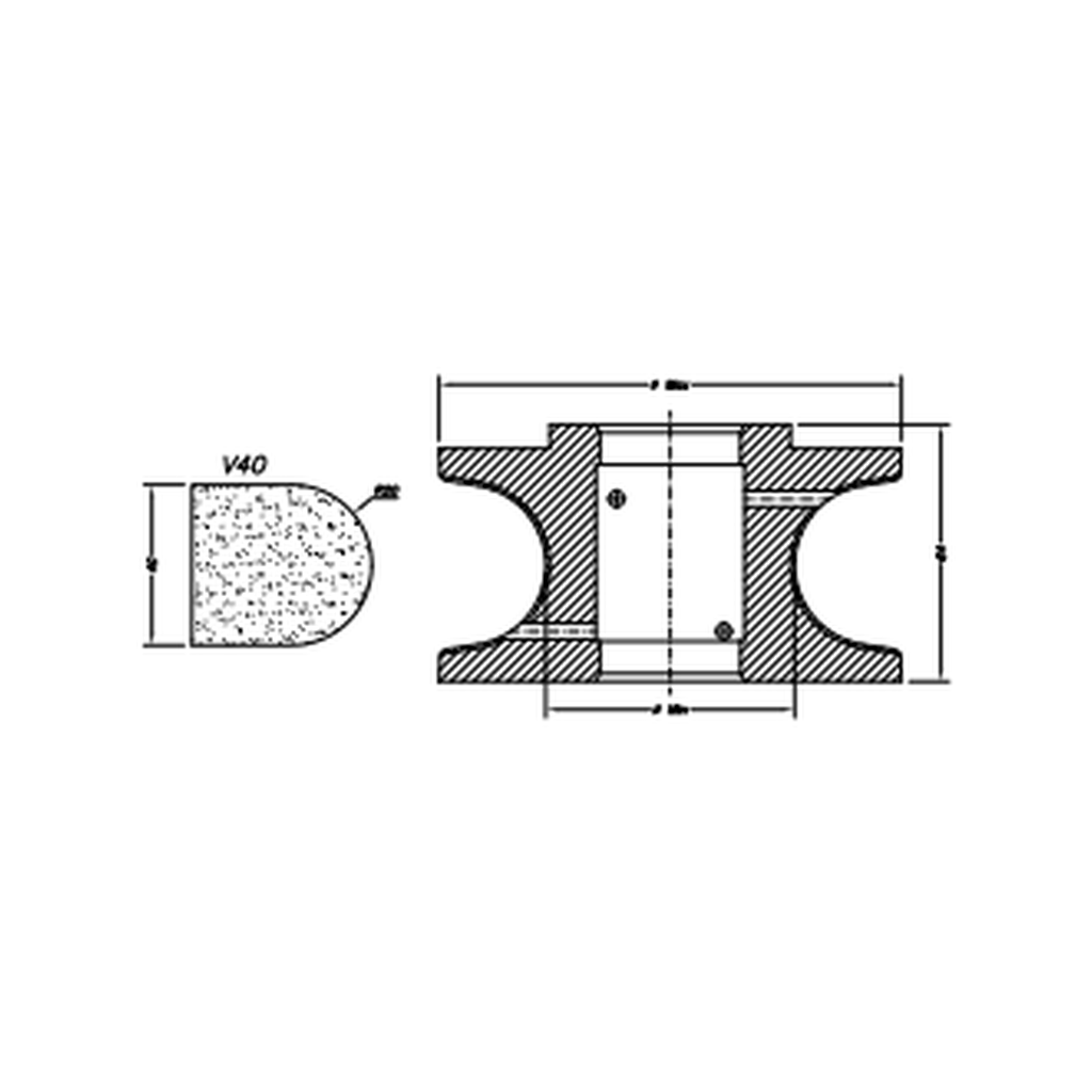 [SS67090] Marmo Elettromeccanica V40 Bevel - 40mm Diamond Profiling Wheel - Router Bit (1, IW Electroplated Kit)