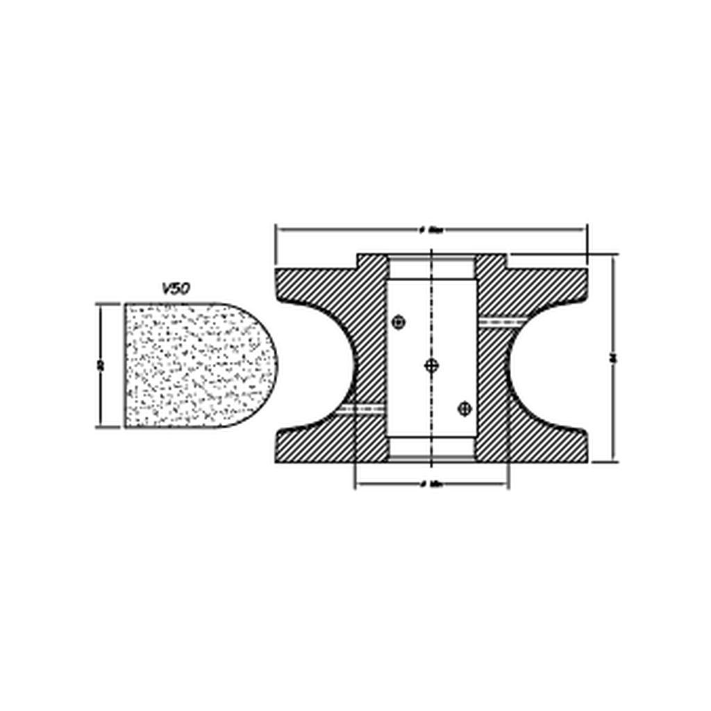 Marmo Elettromeccanica V50 Bevel - 50mm Diamond Profiling Wheel - Line 60 CNC Bore 35mm