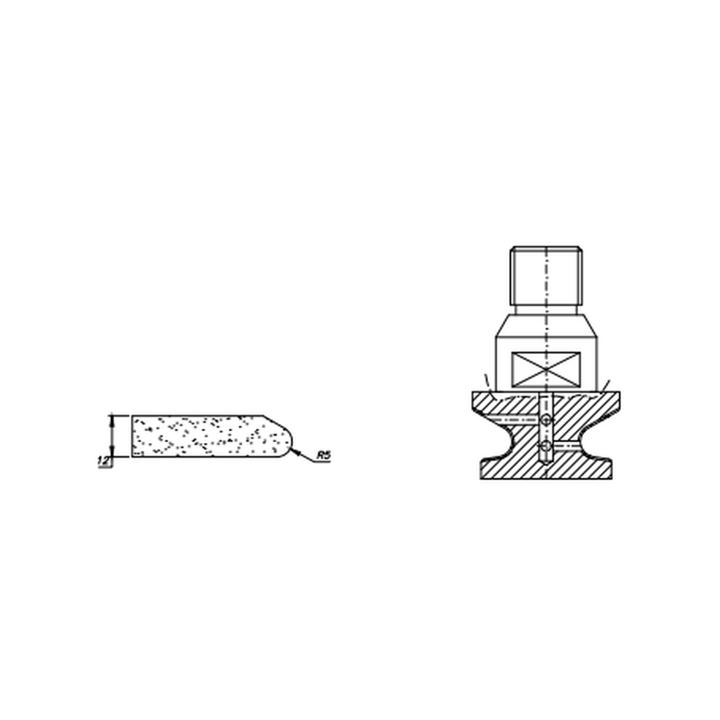 Marmo Elettromeccanica X+D12 Double Shark Nose - 12mm Diamond Profiling Wheel - Line 20 CNC 1/2 Gas Sinkhole