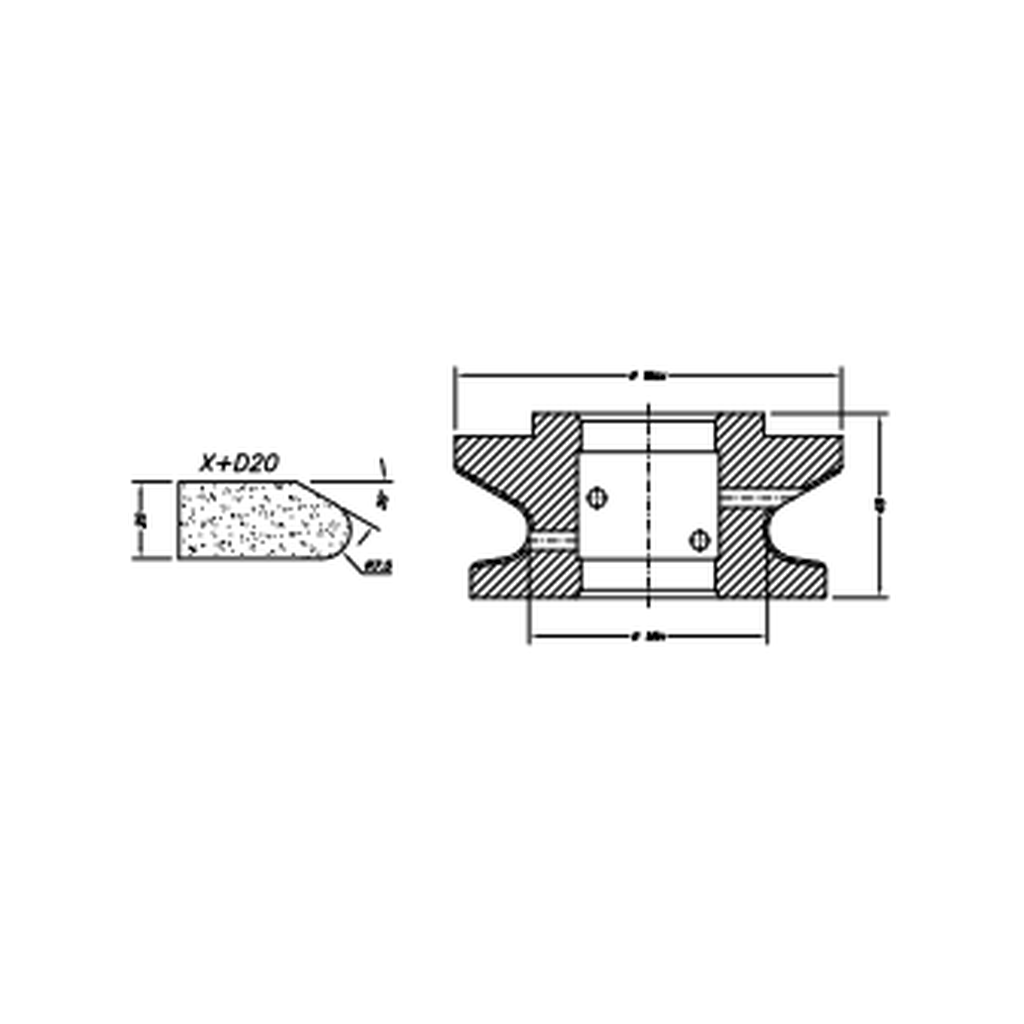 [SC72108] Marmo Elettromeccanica X+D20 Double Shark Nose - 20mm Diamond Profiling Wheel - Line 60 CNC Bore 35mm (00, EHS Kit)