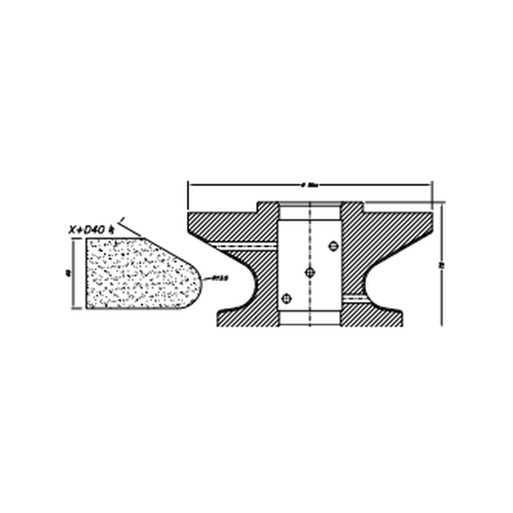 Marmo Elettromeccanica X+D40 Double Shark Nose - 40mm Diamond Profiling Wheel - Line 60 CNC Bore 35mm