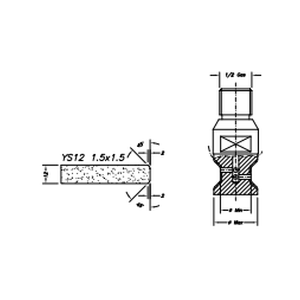 [SC27D191] Marmo Elettromeccanica YS12 1.5x1.5 Chamfer Step - 12mm Diamond Profiling Wheel - Line 20 CNC 1/2 Gas Sinkhole (1, Electroplated Kit)