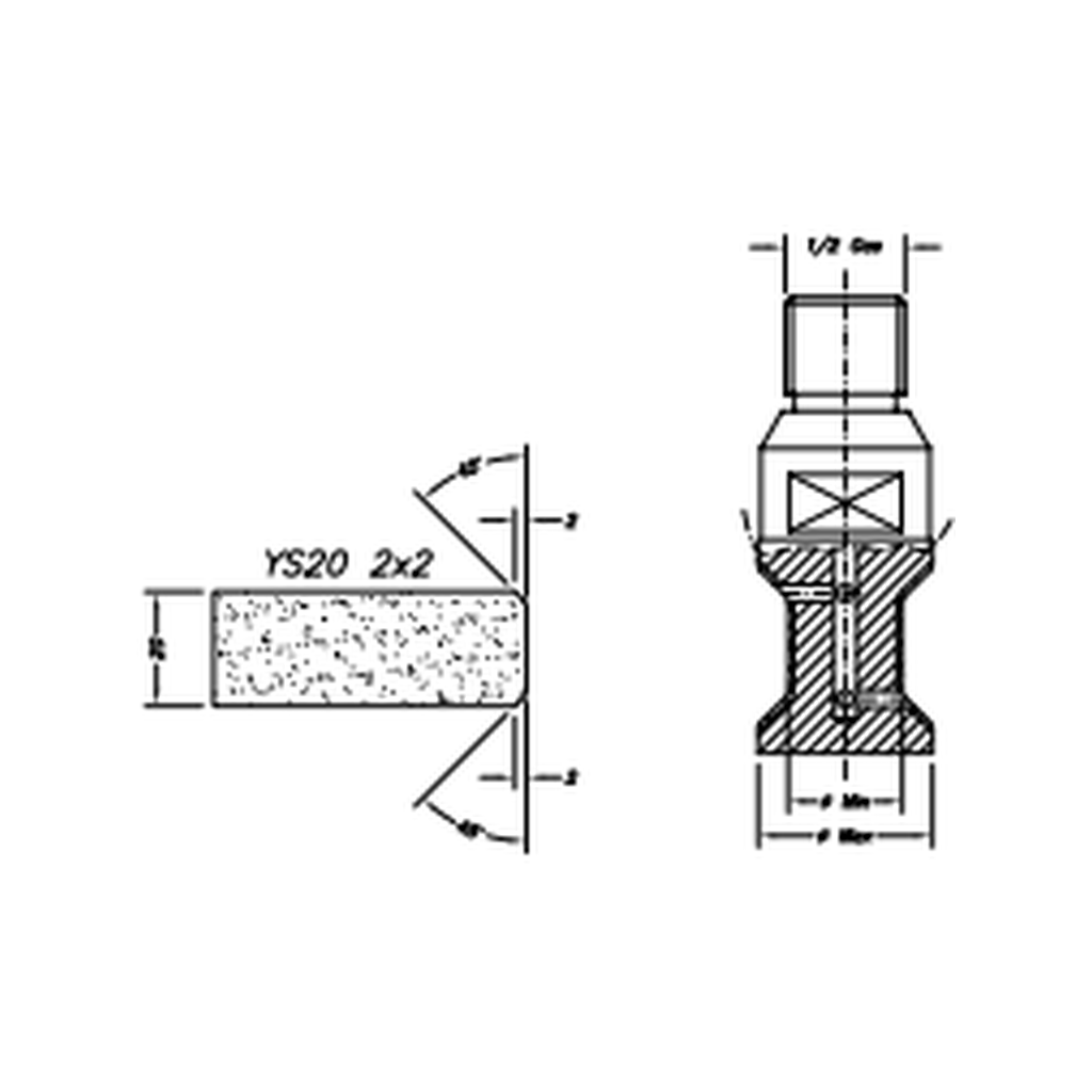 [SCE21D283] Marmo Elettromeccanica YS20 2x2 Chamfer Step - 20mm Diamond Profiling Wheel - Line 20 CNC 1/2 Gas Sinkhole (1, EHS Kit)