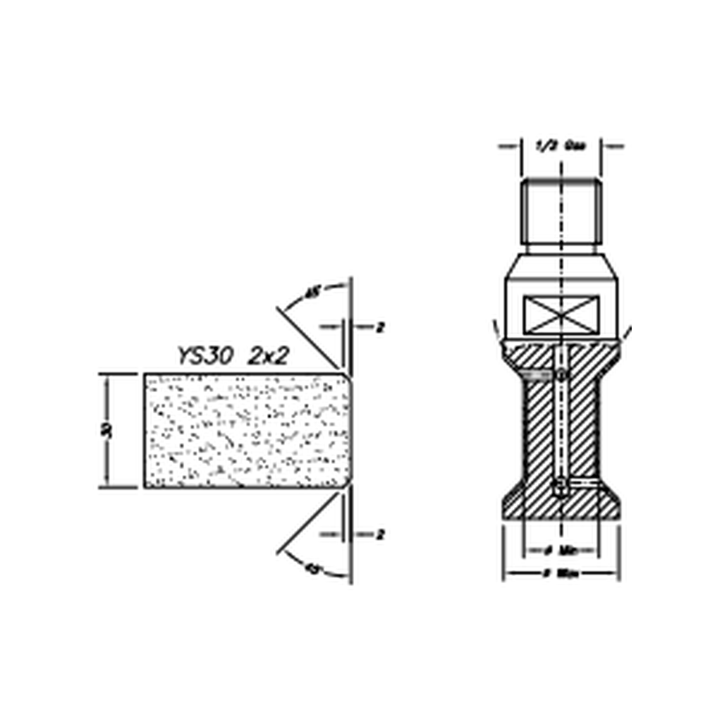 [SCE21122] Marmo Elettromeccanica YS30 2x2 Chamfer Step - 30mm Diamond Profiling Wheel - Line 20 CNC 1/2 Gas Sinkhole (1, EHS Kit)