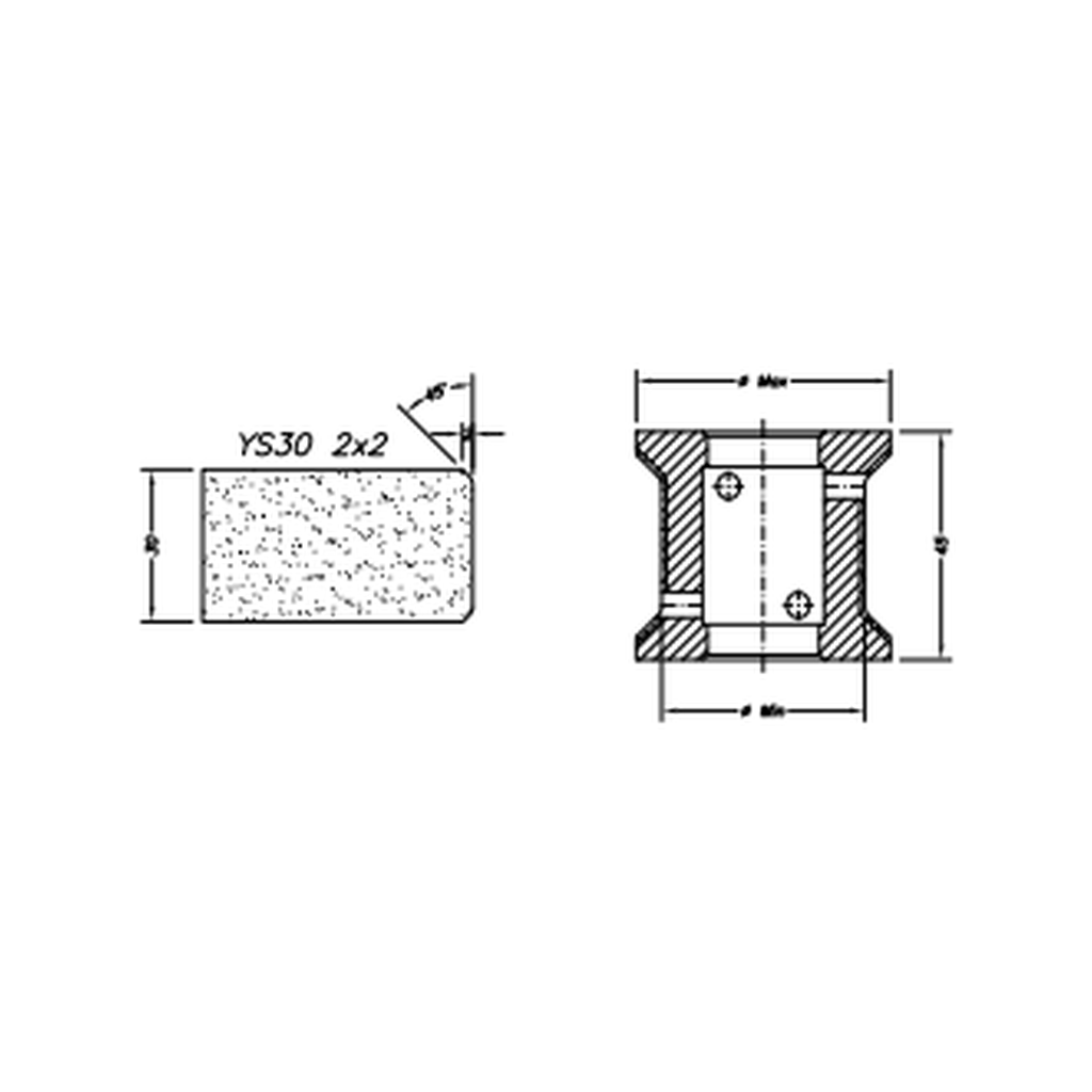 [SCE41122] Marmo Elettromeccanica YS30 2x2 Chamfer Step - 30mm Diamond Profiling Wheel - Line 40 CNC Bore 22mm (1, EHS Kit)