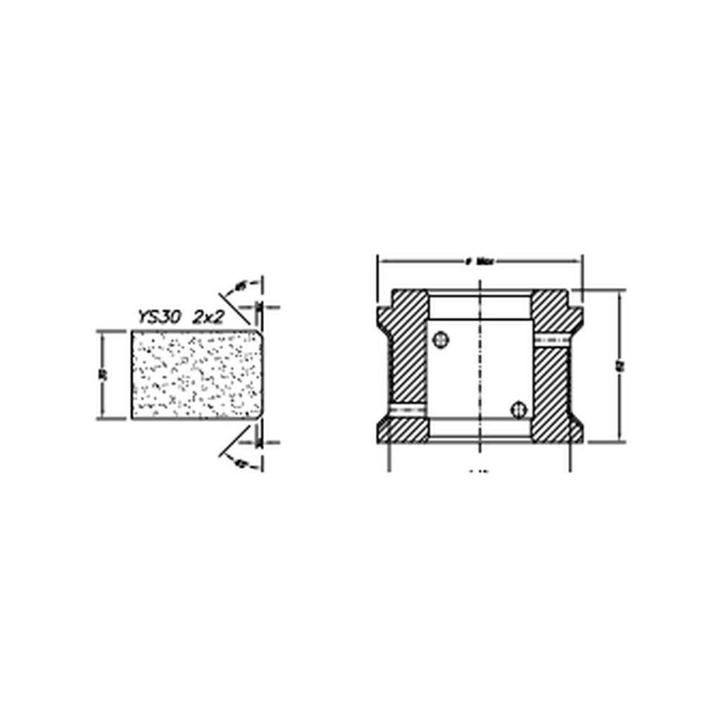 [SCE61122] Marmo Elettromeccanica YS30 2x2 Chamfer Step - 30mm Diamond Profiling Wheel - Line 60 CNC Bore 35mm (1, EHS Kit)