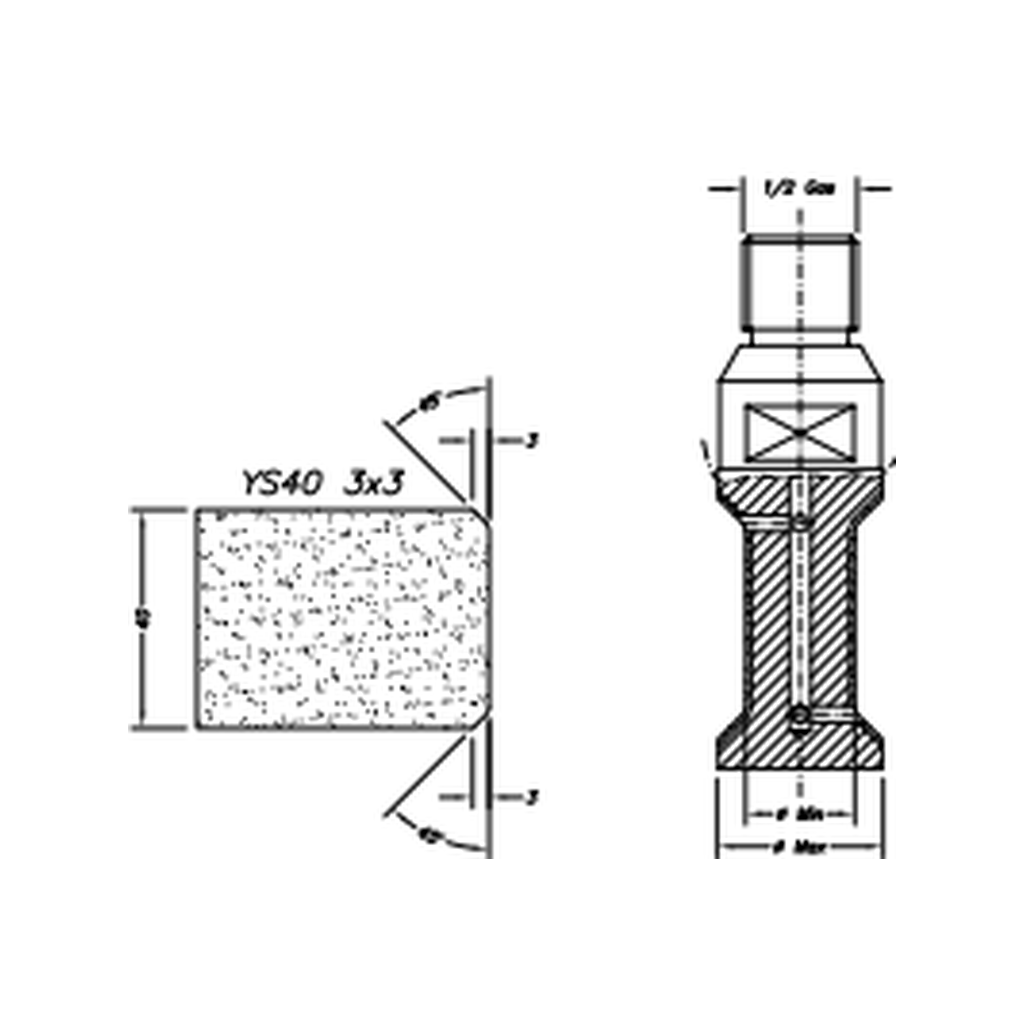 Marmo Elettromeccanica YS40 3x3 Chamfer Step - 40mm Diamond Profiling Wheel - Line 20 CNC 1/2 Gas Sinkhole